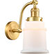 Franklin Restoration Canton LED 7 inch Satin Gold Sconce Wall Light in Matte White Glass, Franklin Restoration