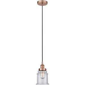 Edison Canton LED 6 inch Antique Copper Mini Pendant Ceiling Light