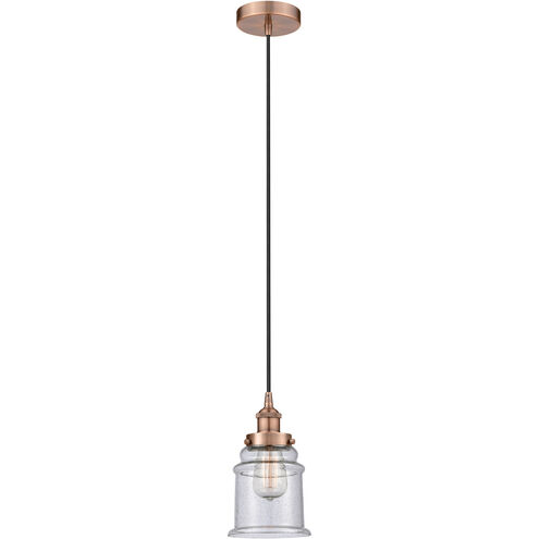 Edison Canton LED 6 inch Antique Copper Mini Pendant Ceiling Light