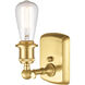 Ballston Bare Bulb 1 Light 5 inch Satin Gold Sconce Wall Light, Ballston