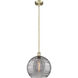 Edison Athens Deco Swirl 1 Light 13.75 inch Antique Brass Stem Hung Pendant Ceiling Light