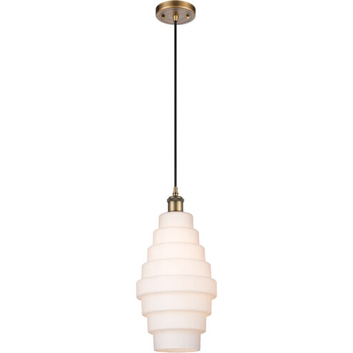 Ballston Cascade LED 8.25 inch Brushed Brass Mini Pendant Ceiling Light in White