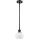 Ballston Fenton LED 7 inch Matte Black Pendant Ceiling Light in Matte White Glass, Ballston