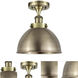 Ballston Urban 1 Light 10 inch Antique Brass Semi-Flush Mount Ceiling Light