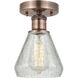 Conesus 1 Light 6 inch Antique Copper Flush Mount Ceiling Light