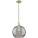 Arcadia Athens Deco Swirl 1 Light 12 inch Antique Brass Mini Pendant Ceiling Light
