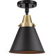 Franklin Restoration Appalachian LED 8 inch Black Antique Brass Flush Mount Ceiling Light in Matte Black