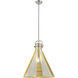 Downtown Urban Newton Cone 1 Light 18 inch Satin Nickel Pendant Ceiling Light in Mercury