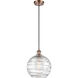 Ballston Large Deco Swirl LED 10 inch Antique Copper Mini Pendant Ceiling Light in Black Textured, Ballston