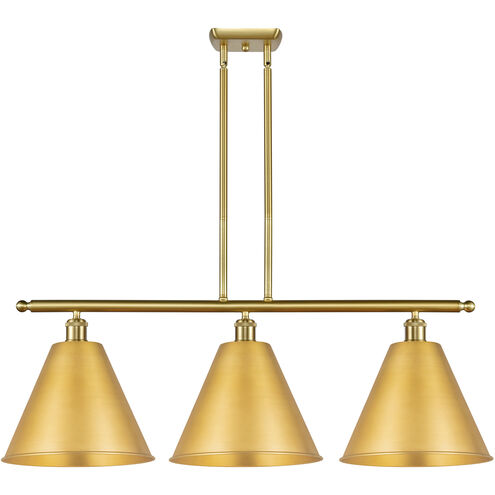 Ballston Cone 3 Light 39 inch Satin Gold Island Light Ceiling Light