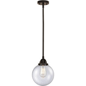Nouveau 2 Beacon 1 Light 8 inch Oil Rubbed Bronze Mini Pendant Ceiling Light in Incandescent, Seedy