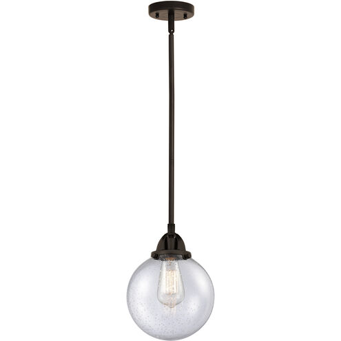 Nouveau 2 Beacon 1 Light 8 inch Oil Rubbed Bronze Mini Pendant Ceiling Light in Incandescent, Seedy