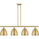 Ballston Dome 4 Light 48 inch Satin Gold Island Light Ceiling Light