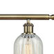 Ballston Caledonia 3 Light 36 inch Antique Brass Island Light Ceiling Light in Incandescent, Mouchette Glass, Ballston