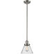 Franklin Restoration Cone LED 8 inch Brushed Satin Nickel Mini Pendant Ceiling Light in Seedy, Franklin Restoration