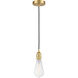 Ballston Edison LED 3.75 inch Satin Gold Mini Pendant Ceiling Light, Ballston