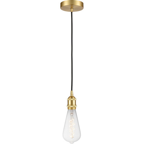 Ballston Edison LED 3.75 inch Satin Gold Mini Pendant Ceiling Light, Ballston
