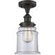 Edison Canton 1 Light 6 inch Oil Rubbed Bronze Semi-Flush Mount Ceiling Light in Clear Glass, 2.05 lb