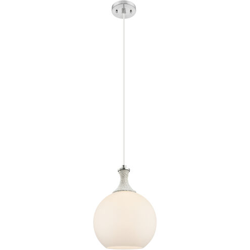 Astor 1 Light 10 inch Satin Nickel Mini Pendant Ceiling Light in Matte White Glass