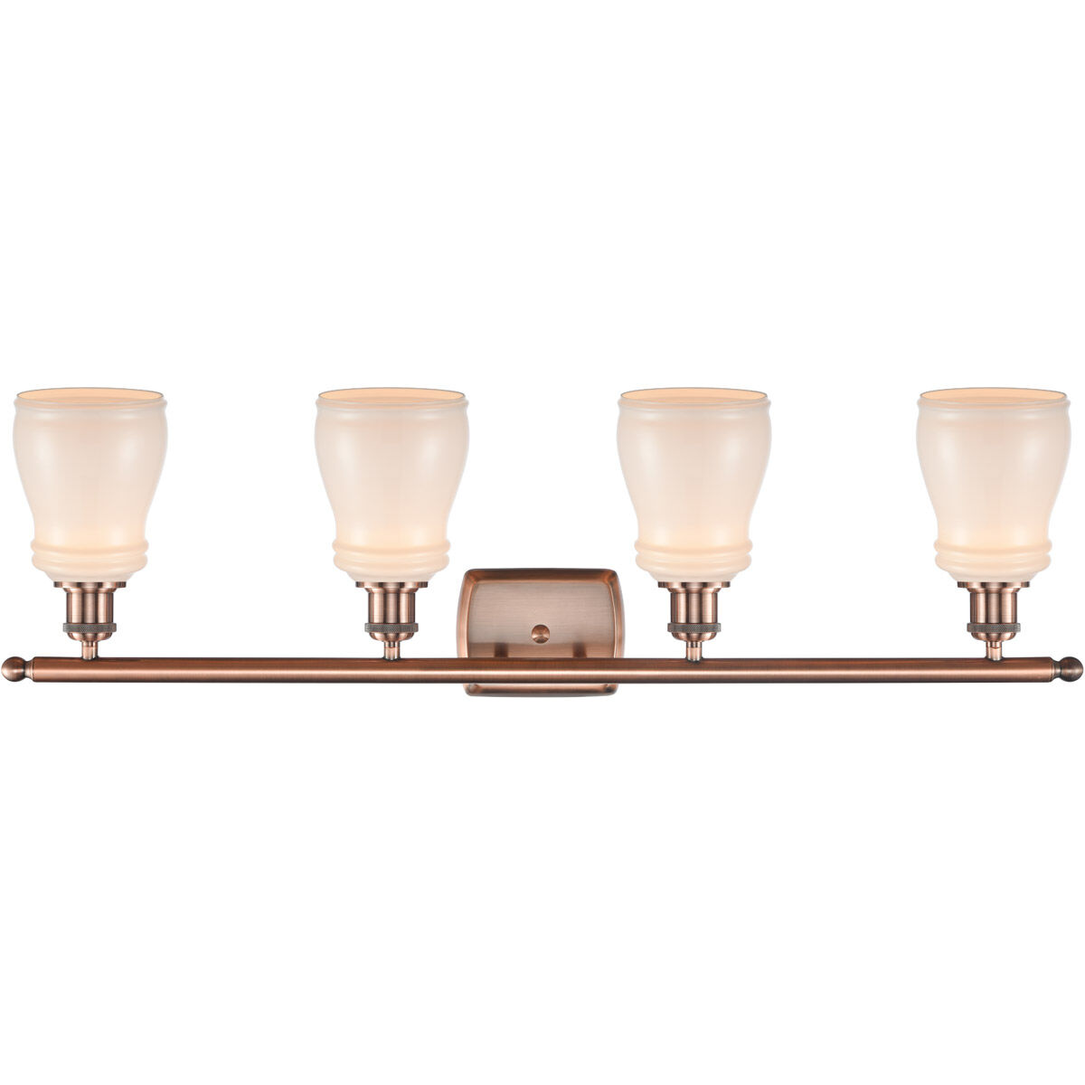 Ballston Ellery LED 36 inch Antique Copper Bath Vanity Light Wall Light in White Glass, Ballston