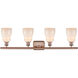 Ballston Ellery LED 36 inch Antique Copper Bath Vanity Light Wall Light in White Glass, Ballston