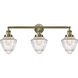 Franklin Restoration Bullet 3 Light 34 inch Antique Brass Bath Vanity Light Wall Light