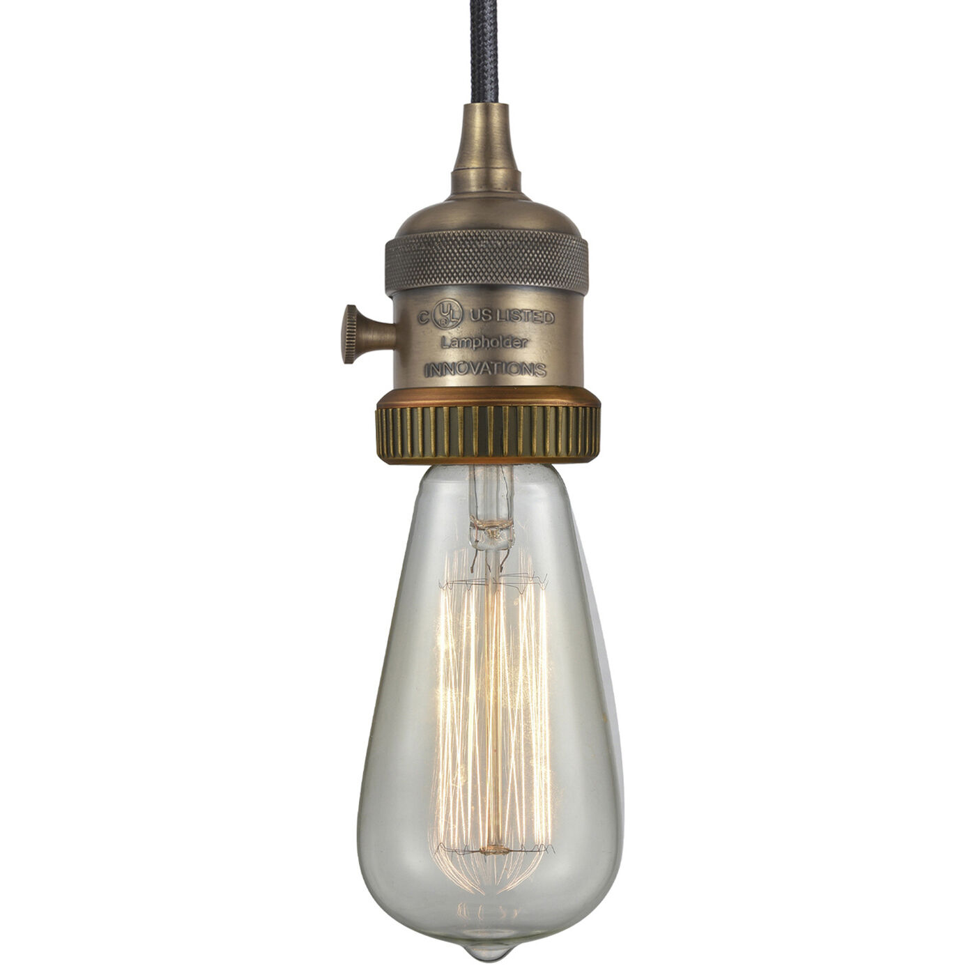 Franklin Restoration Bare Bulb 1 Light 2 inch Brushed Brass Mini Pendant Ceiling Light in Incandescent