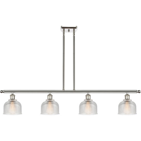 Ballston Dayton LED 48 inch Polished Nickel Island Light Ceiling Light in Clear Glass, Ballston