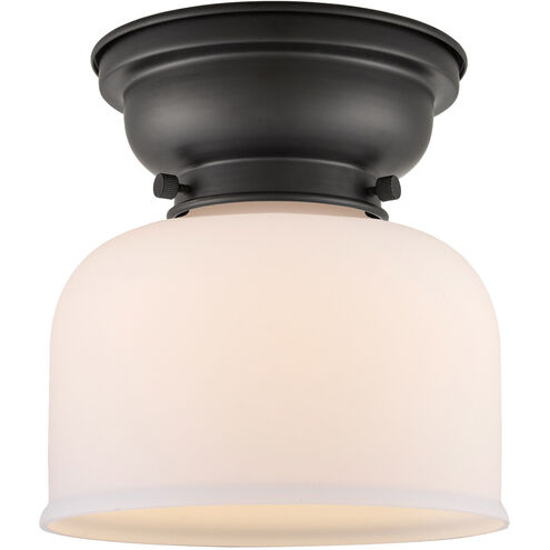 Aditi Large Bell 1 Light 8 inch Matte Black Flush Mount Ceiling Light in Matte White Glass, Aditi