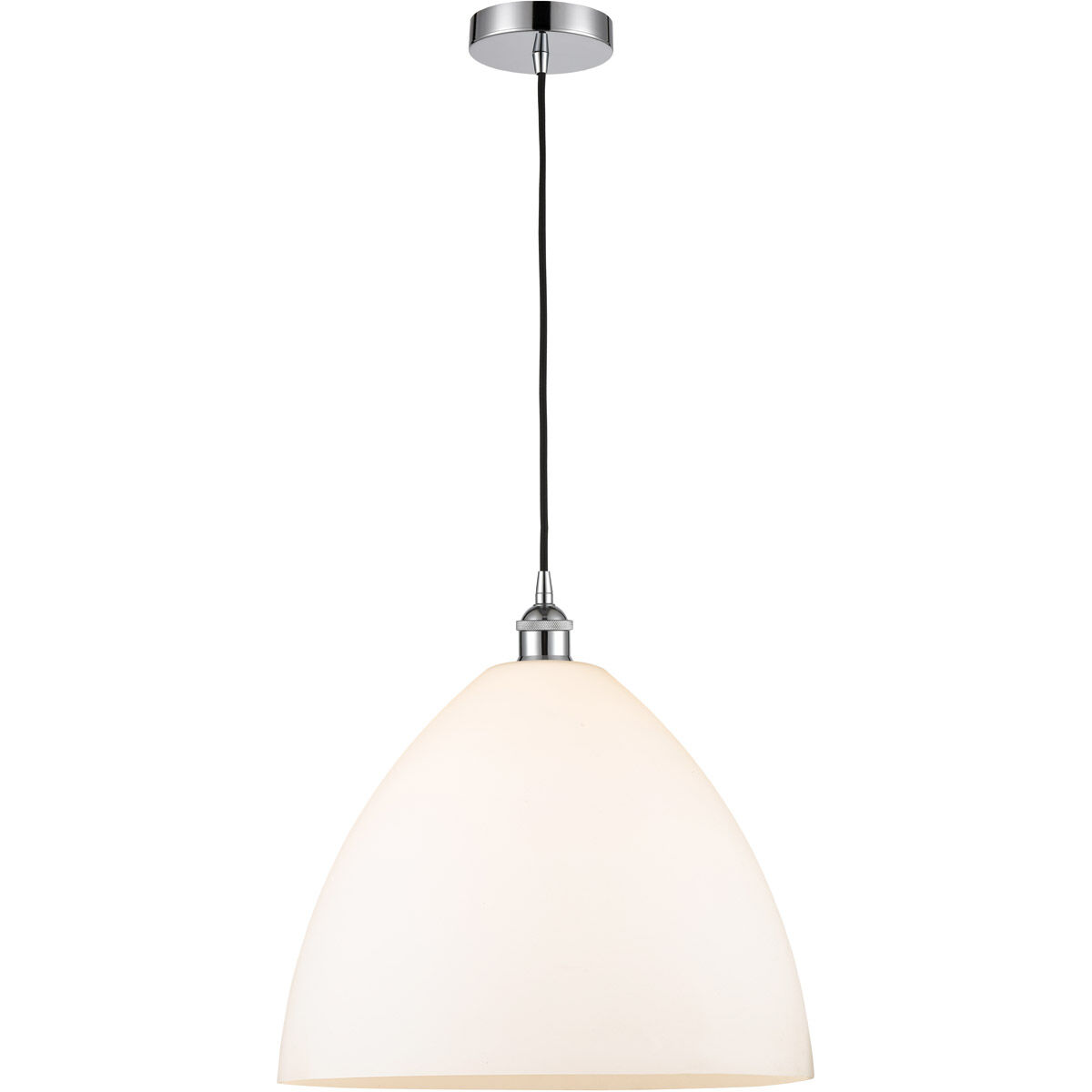 Edison Dome 1 Light 16 inch Polished Chrome Pendant Ceiling Light