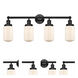 Dover 4 Light 33.5 inch Matte Black Bath Vanity Light Wall Light