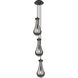 Owego 3 Light 7.13 inch Matte Black Multi Pendant Ceiling Light in Light Smoke Glass, Cord Hung