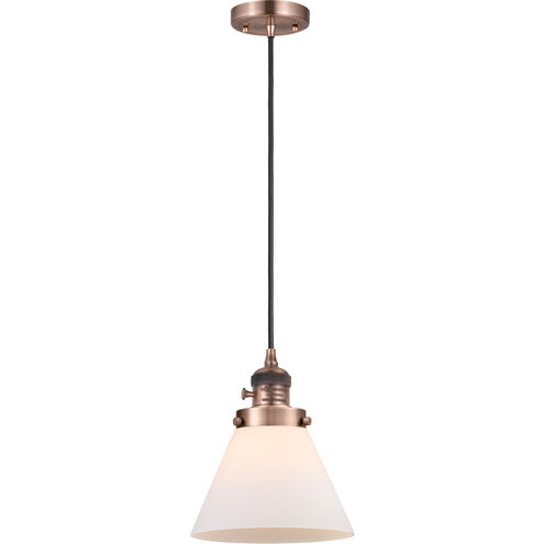 Franklin Restoration Cone 1 Light 8 inch Antique Copper Mini Pendant Ceiling Light