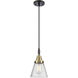 Downtown Urban Cone 1 Light 6.25 inch Black Antique Brass Mini Pendant Ceiling Light in Seedy