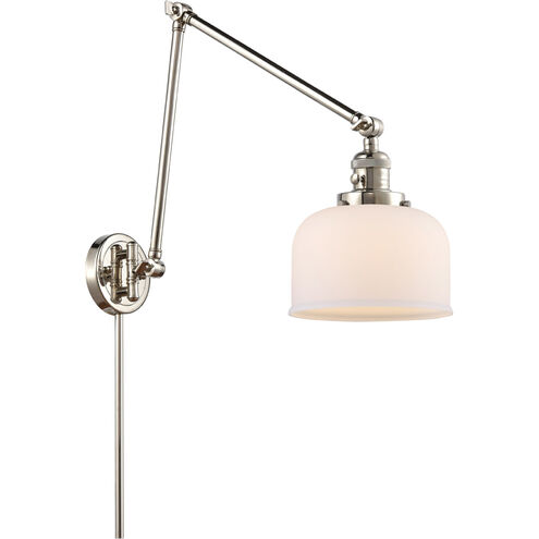 Large Bell 30 inch 3.50 watt Polished Nickel Swing Arm Wall Light, Franklin Restoration
