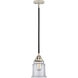 Nouveau 2 Canton 1 Light 6 inch Black Polished Nickel Mini Pendant Ceiling Light in Incandescent, Clear