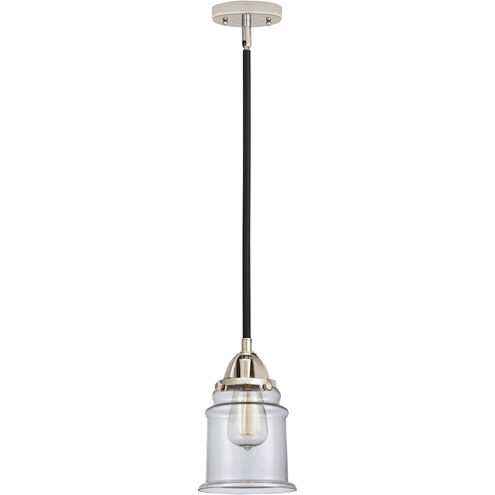 Nouveau 2 Canton 1 Light 6 inch Black Polished Nickel Mini Pendant Ceiling Light in Incandescent, Clear