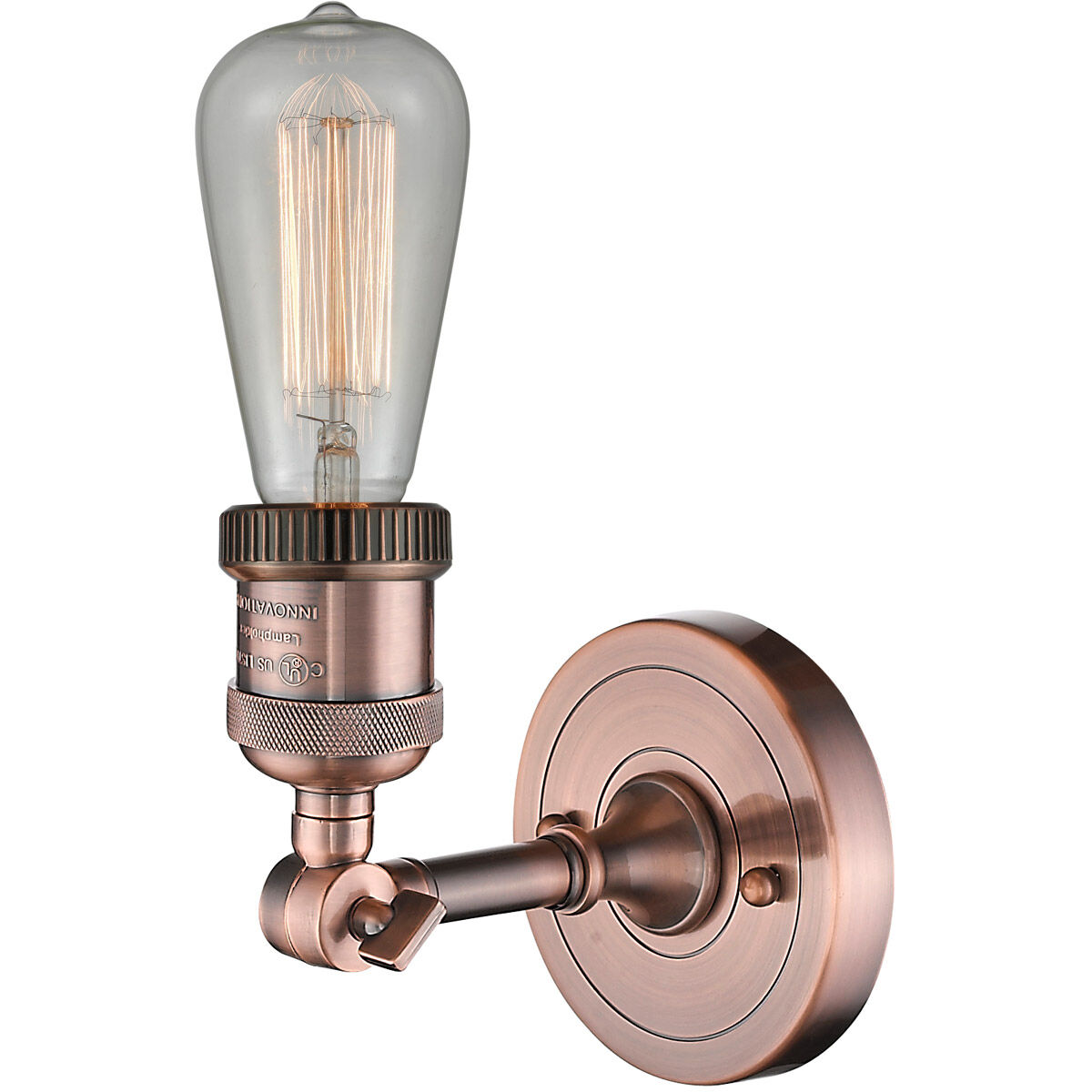 Franklin Restoration Bare Bulb LED 4.5 inch Antique Copper Sconce Wall Light