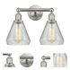 Edison Conesus 2 Light 15 inch Brushed Satin Nickel Bath Vanity Light Wall Light