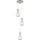 Owego 3 Light 12.63 inch Brushed Satin Nickel Multi Pendant Ceiling Light in Clear Glass