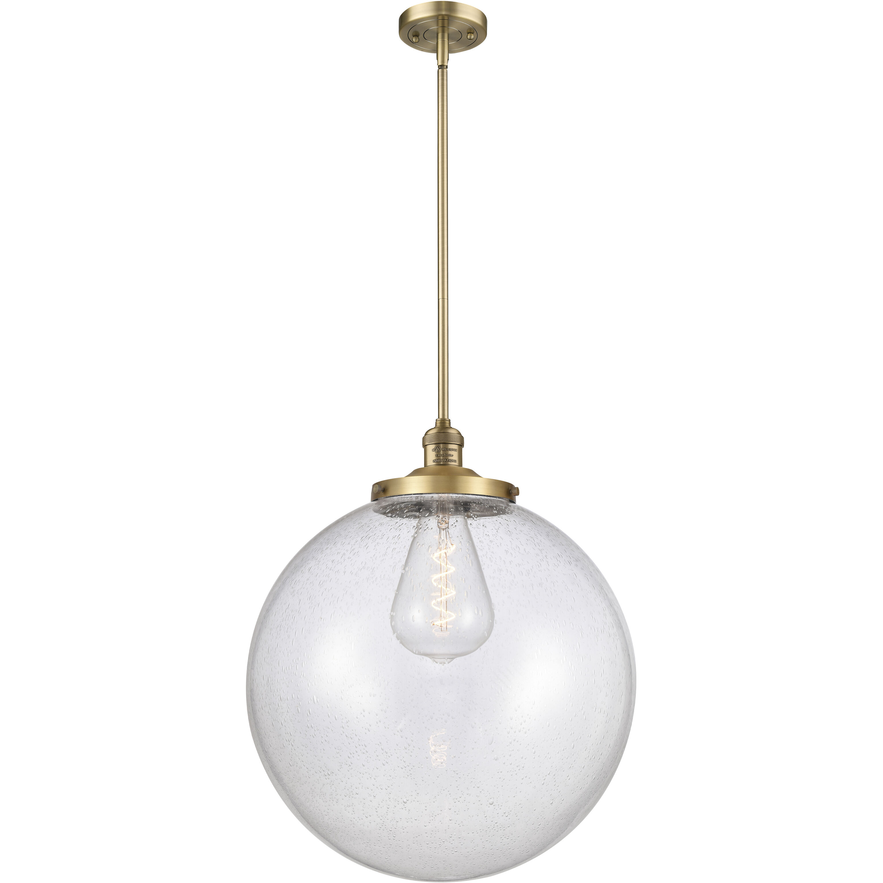 Franklin Restoration Beacon LED 18 inch Brushed Brass Pendant Ceiling Light in Seedy