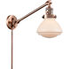 Olean 18 inch 3.50 watt Antique Copper Swing Arm Wall Light, Franklin Restoration