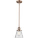 Franklin Restoration Cone LED 6 inch Antique Copper Mini Pendant Ceiling Light in Seedy, Franklin Restoration
