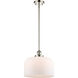 Ballston X-Large Bell 1 Light 8 inch Polished Nickel Pendant Ceiling Light in Matte White Glass
