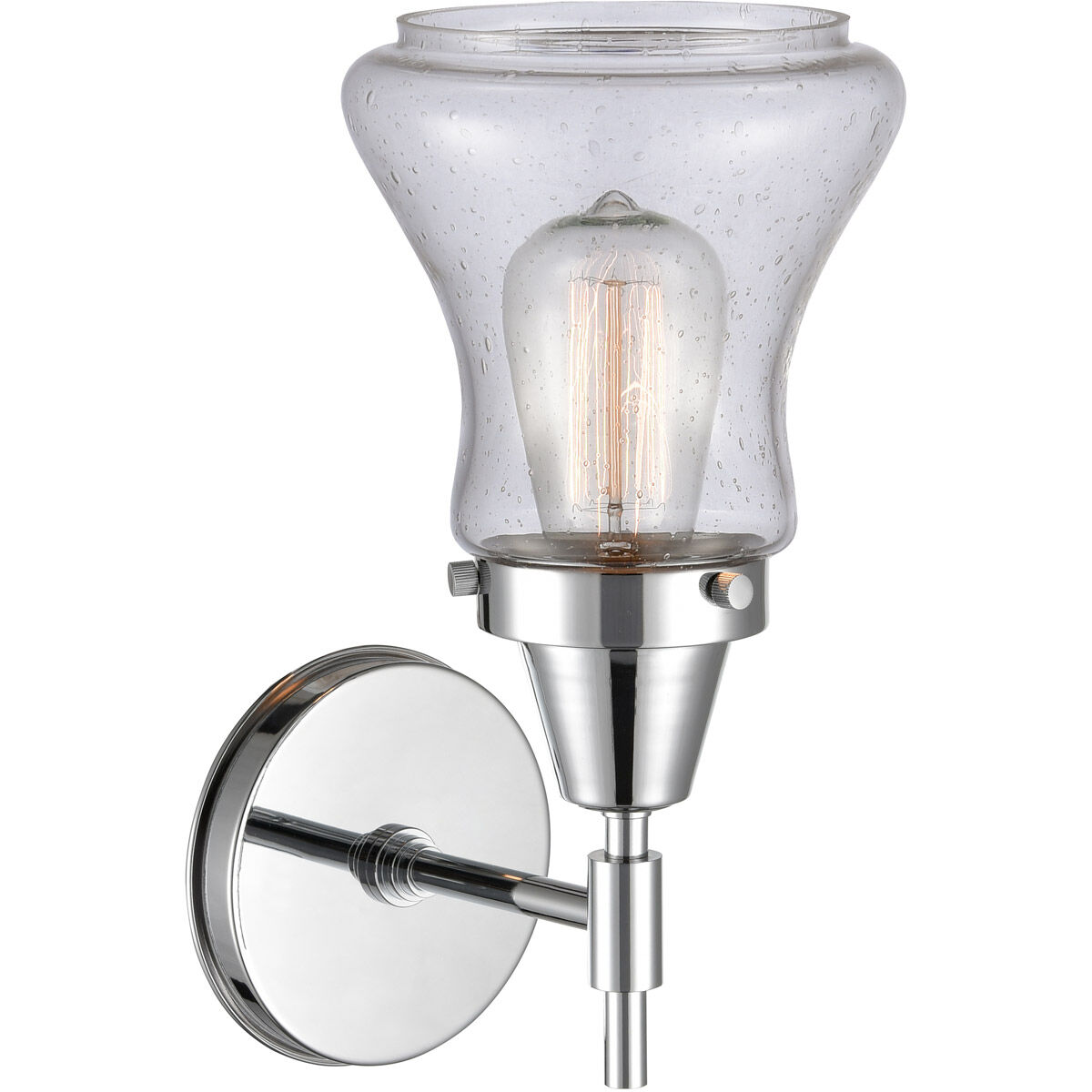Caden 1 Light 6 inch Polished Chrome Sconce Wall Light in Seedy Glass