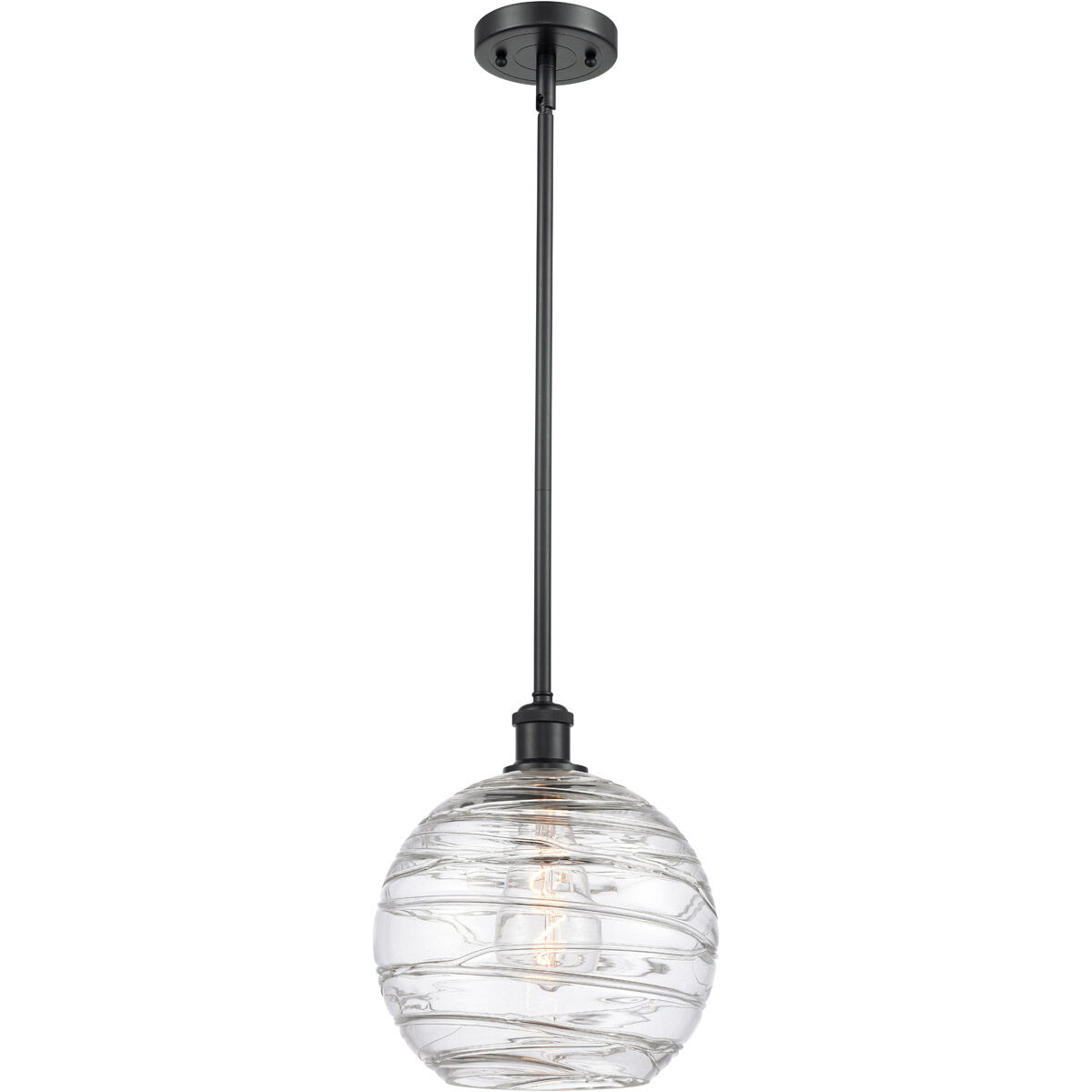 Ballston Large Deco Swirl 1 Light 10 inch Matte Black Pendant Ceiling Light, Ballston