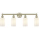 Clymer 4 Light 30.88 inch Antique Brass and Matte White Bath Vanity Light Wall Light