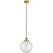 Edison Beacon LED 10 inch Brushed Brass Mini Pendant Ceiling Light