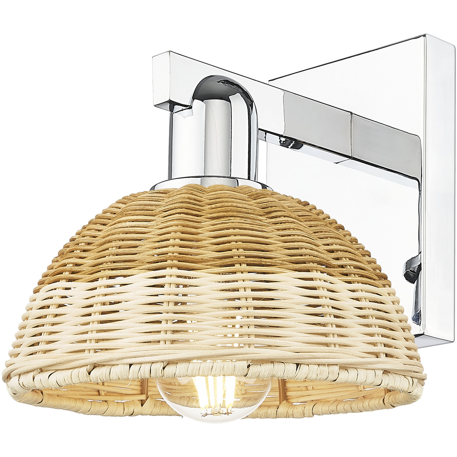 Natural Ballston Dome Sconce Wall Light in Polished Chrome