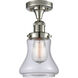 Franklin Restoration Bellmont 1 Light 6.25 inch Polished Nickel Semi-Flush Mount Ceiling Light in Clear Glass, Franklin Restoration